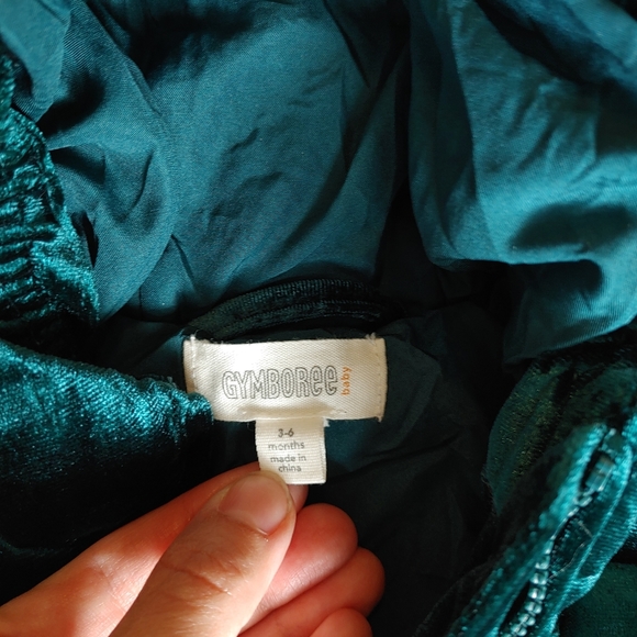 2/$35 Dark Green Velour Baby Coat - Picture 3 of 7